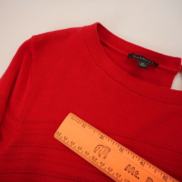 Talbots Women's size M Tunic Sweater Cherry Red Pullover Stretch Knit - Picture 5 of 6